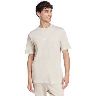 Koszulka męska adidas Essentials Small Logo Single Jersey beżowa JD1779