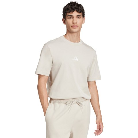 Koszulka męska adidas Essentials Small Logo Single Jersey beżowa JD1779