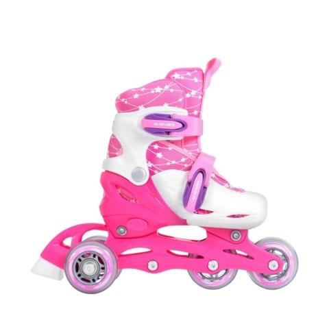 Zestaw łyżworolki Combo Monster,kask,kpl ochraniaczy,plecak Smj 26-29 różowy