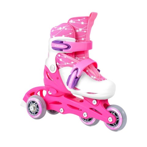 Zestaw łyżworolki Combo Monster,kask,kpl ochraniaczy,plecak Smj 26-29 różowy