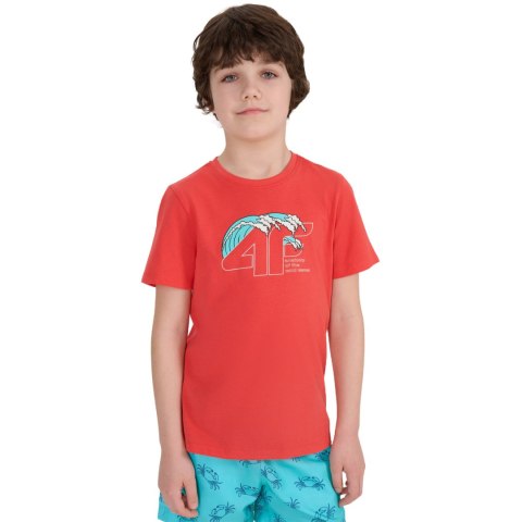 Koszulka dla chłopca 4F M1917 koralowa 4FJWSS25TTSHM1917 63S