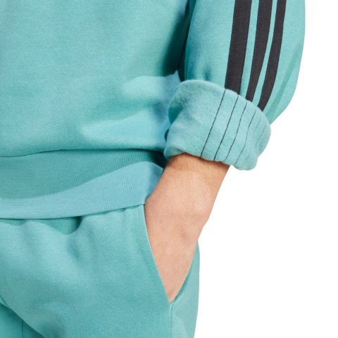 Bluza męska adidas Essentials 3-Stripes Fleece turkusowa JX0701
