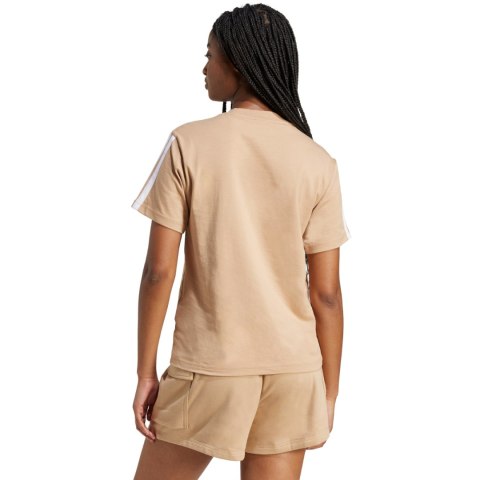 Koszulka damska adidas Essentials 3-Stripes Cotton beżowa JV7359