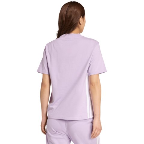 Koszulka damska adidas Essentials 3-Stripes Cotton jasnofioletowa JX7619