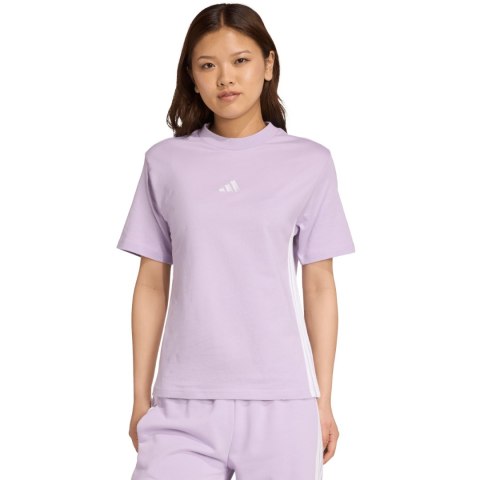 Koszulka damska adidas Essentials 3-Stripes Cotton jasnofioletowa JX7619