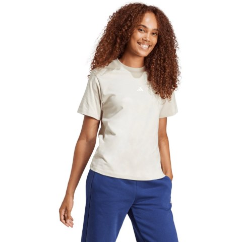 Koszulka damska adidas Essentials Small Logo Cotton beżowa JI6079