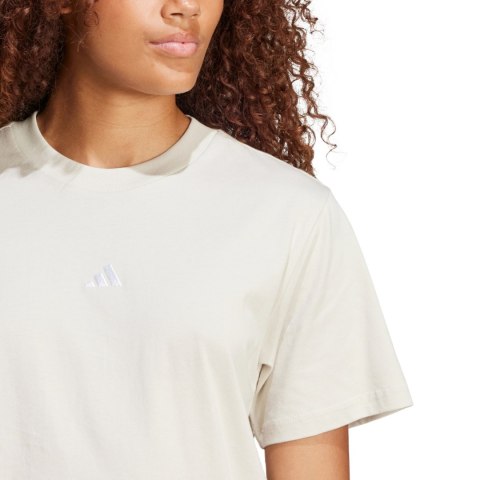 Koszulka damska adidas Essentials Small Logo Cotton beżowa JI6079