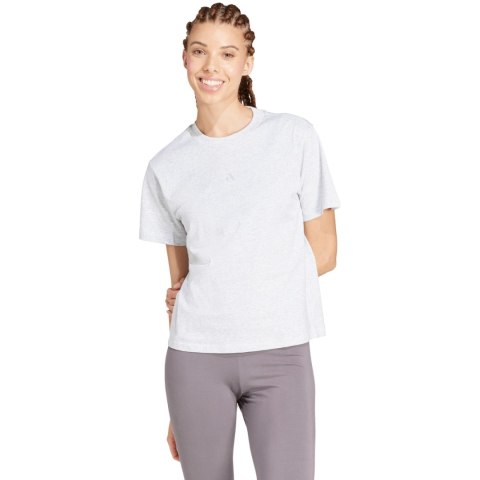 Koszulka damska adidas Essentials Small Logo Cotton jasnoszary melanż JC5945