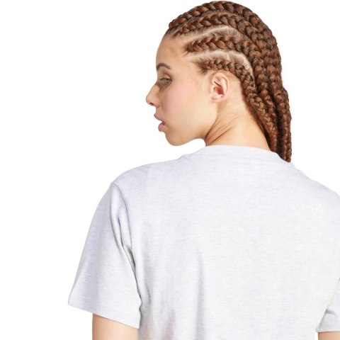 Koszulka damska adidas Essentials Small Logo Cotton jasnoszary melanż JC5945