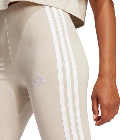 Legginsy damskie adidas Essentials 3-Stripes Cotton beżowe JE0073