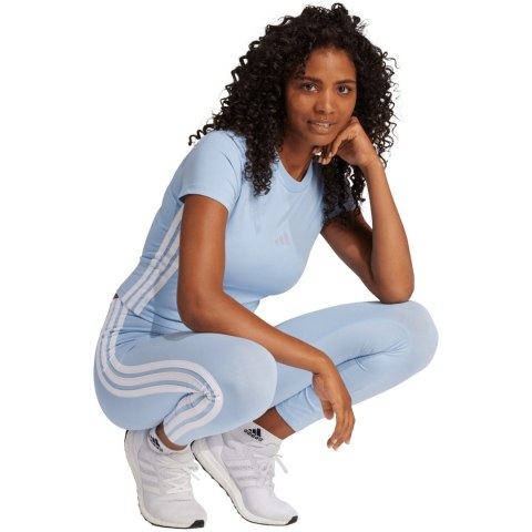 Legginsy damskie adidas Essentials 3-Stripes Cotton błękitne JE0070