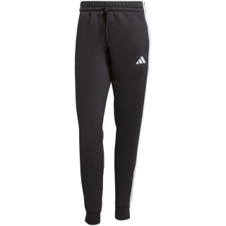 Spodnie damskie adidas Essentials 3-Stripes Fleece Slim czarno-białe JX2543