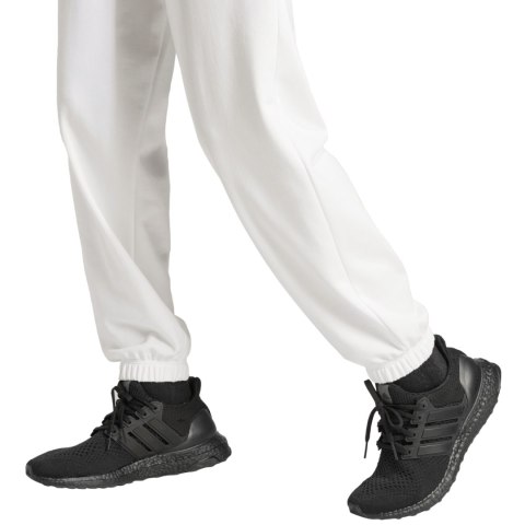 Spodnie damskie adidas Essentials Small Logo French Terry Cuffed białe JD9923