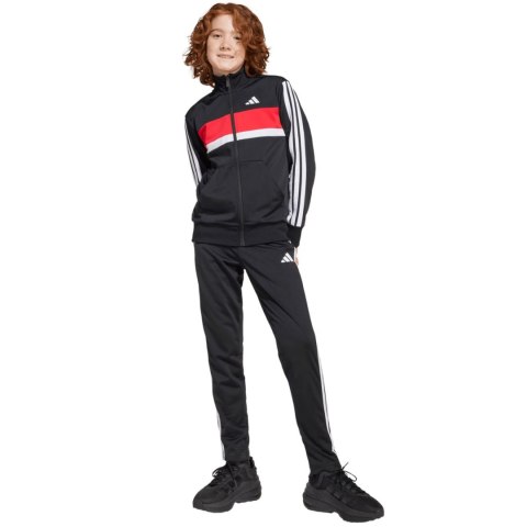 Dres dla dzieci adidas Seasonal Essentials Tiberio 3-Stripes czarno-czerwono-biały JC7519