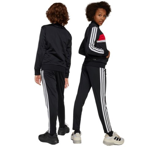 Dres dla dzieci adidas Seasonal Essentials Tiberio 3-Stripes czarno-czerwono-biały JC7519