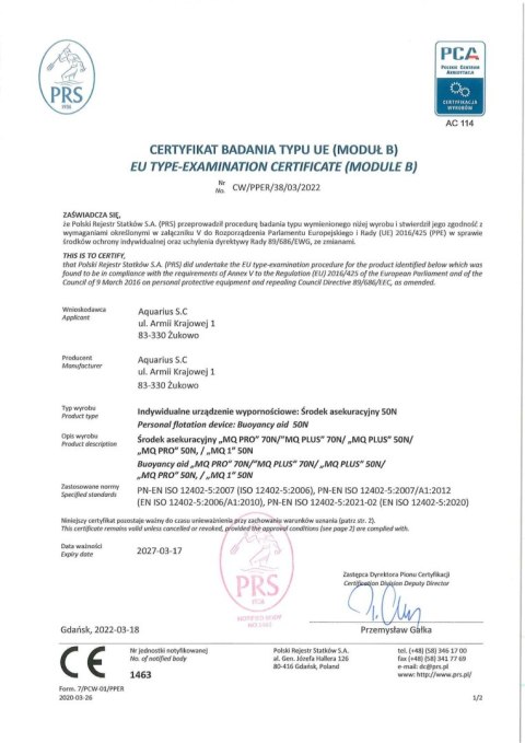 Kamizelka Aquarius Asekuracyjna MQ Pro ciemnoniebieska