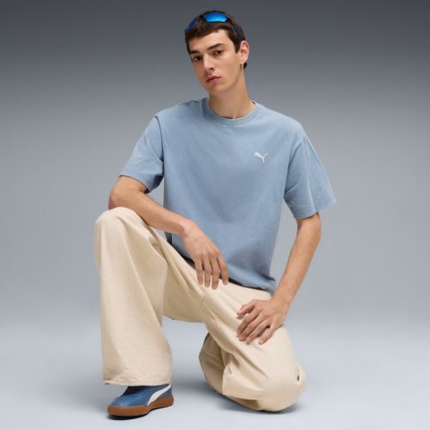 Koszulka męska Puma Ess Elevated Relaxed Wash Tee niebieska 688048 34