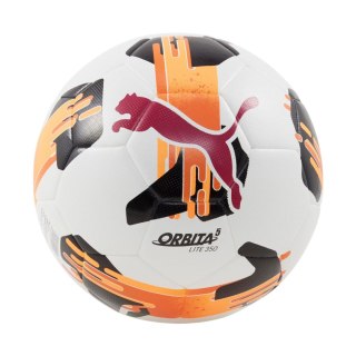 Piłka nożna Puma Orbita 5 Fusion Lite 350g biało-pomarańczowa 84332 01