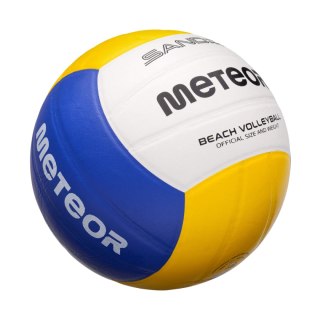 Piłka siatkowa plażowa Meteor biało-żółto-niebieska 17412