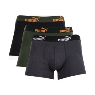 Bokserki męskie Puma 3-pack szare, zielone, czarne 100003547 3731/003 020