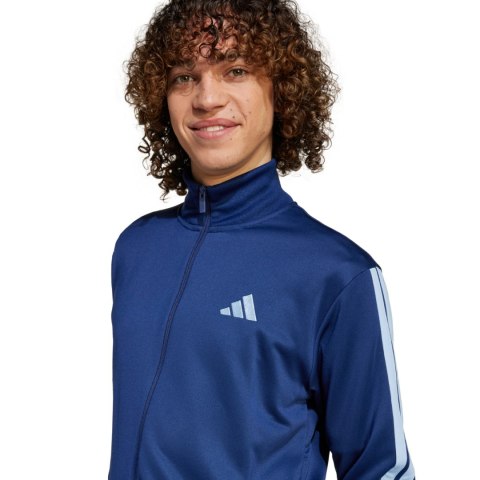 Dres męski adidas Sportswear Basic 3-Stripes French Terry niebieski JI8873