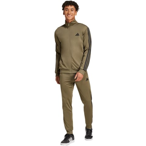 Dres męski adidas Sportswear Basic 3-Stripes Tricot Tracksuit khaki JI8854