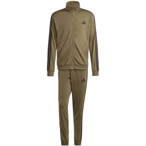 Dres męski adidas Sportswear Basic 3-Stripes Tricot Tracksuit khaki JI8854