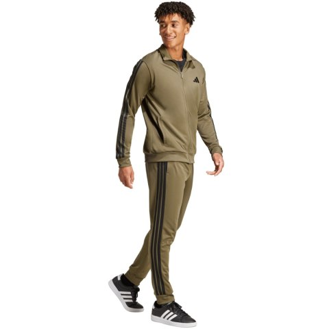 Dres męski adidas Sportswear Basic 3-Stripes Tricot Tracksuit khaki JI8854