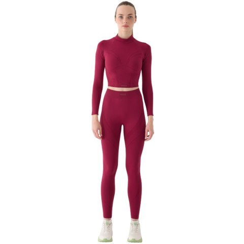 Koszulka damska 4F Longsleeve FNK F483 burgund 4FRAW24TFLOF483 60S