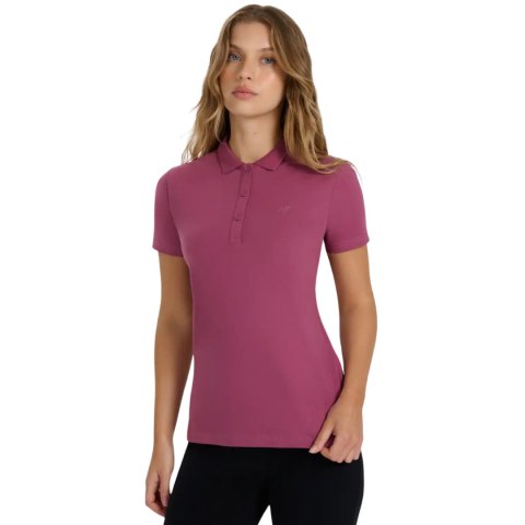 Koszulka damska polo 4F F554 burgund 4FWAW25TPTSF554 60S