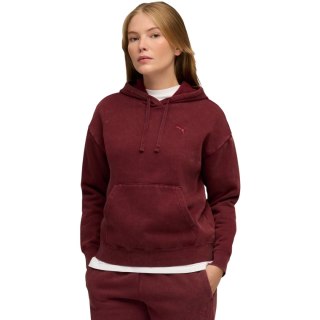 Bluza damska Puma ESS Elevated Relaxed Wash Hoodie bordowa 688103 96