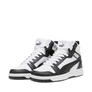 Buty dla dzieci Puma Rebound V6 Mid biało-czarne 393831 01