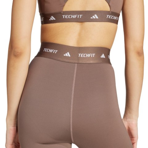 Legginsy damskie adidas Techfit 7/8 brązowe JW5181