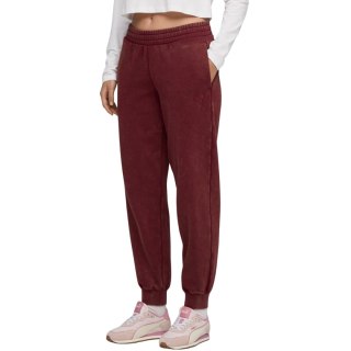 Spodnie damskie Puma ESS Elevated Comfort Wash Sweatpants bordowe 688104 96