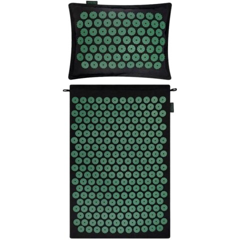 Mata do akupresury i masażu z poduszką Spokey Akumat czarno-zielona 944215