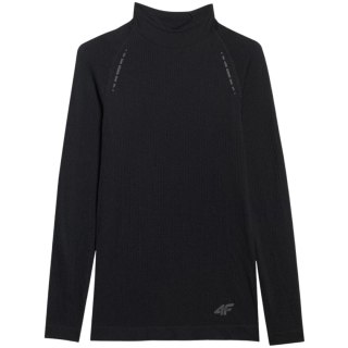 Koszulka damska longsleeve 4F F419 głęboka czerń 4FWAW25TFLOF419 20S