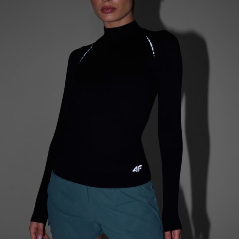 Koszulka damska longsleeve 4F F419 głęboka czerń 4FWAW25TFLOF419 20S