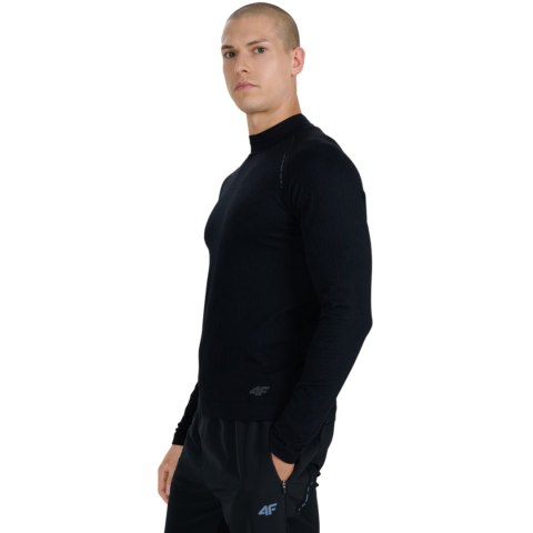 Koszulka męska longsleeve 4F M417 głęboka czerń 4FWAW25TFLOM417 20S