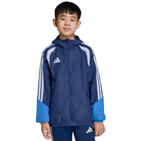 Kurtka dla dzieci adidas Tiro 26 Competition All Weather niebieska JL7300