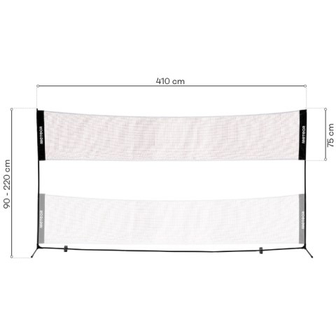 Siatka do badmintona, tenisa, siatkówki 3w1 + słupki Meteor 5.1 x 2.2 m 17602
