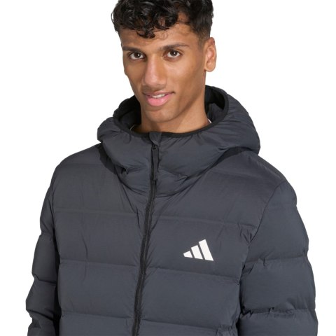 Kurtka męska adidas Helionic Climawarm Stretch Hooded Down czarna JN2114