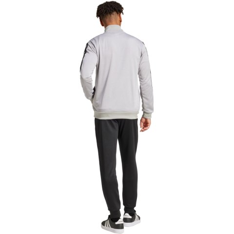 Dres męski adidas Sportswear Basic 3-Stripes French Terry szaro-czarny JI8876