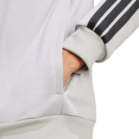 Dres męski adidas Sportswear Basic 3-Stripes French Terry szaro-czarny JI8876