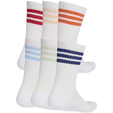 Skarpety adidas 3-Stripes Essentials Cushioned Crew 6 Pak białe KE5493