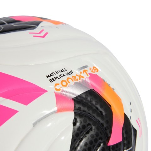 Piłka nożna adidas Conext 26 Mini biało-czarno-różowa KE5868