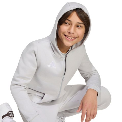 Bluza dla dzieci adidas Entrada 26 Full Zip Hoodie jasnoszara KH1779