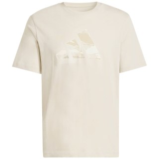 Koszulka męska adidas Camo Modern Logo Graphic beżowa JZ7495