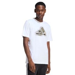 Koszulka męska adidas Camo Modern Logo Graphic biała JZ7493