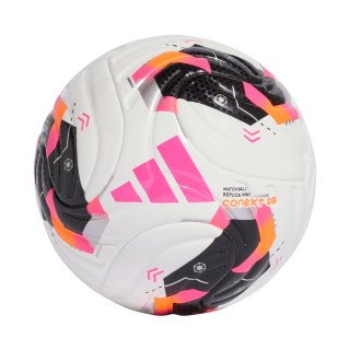 Piłka nożna adidas Conext 26 Mini biało-czarno-różowa KE5868