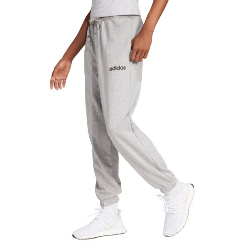 Spodnie damskie adidas Essentials Linear French Terry Cuffed jasnoszare JC5953